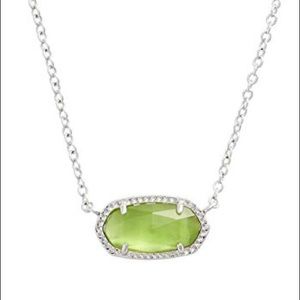 NWT Kendra Scott Silver Elisa Peridot Pendant